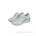 Verhoogde pure witte schoenen voor dames, casual sportschoenen